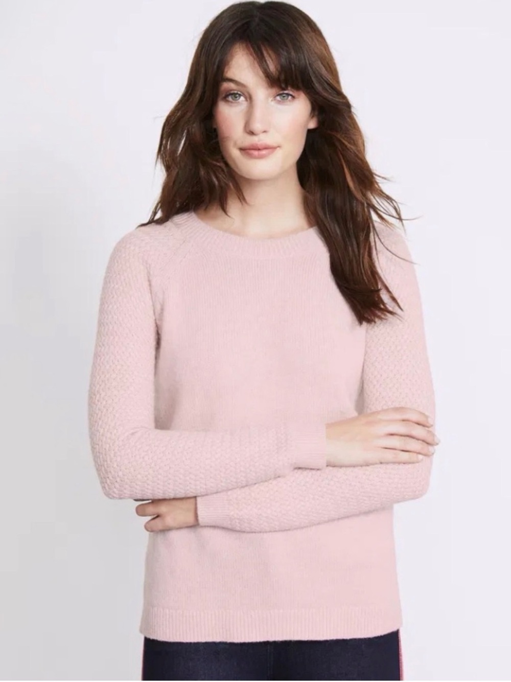 Boden Avery pink button back sweater size Large